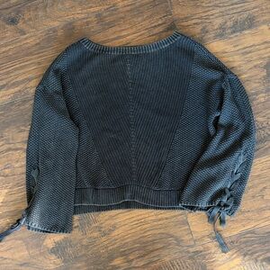 Hollister Black Crew Neck Sweater with Arm Ties